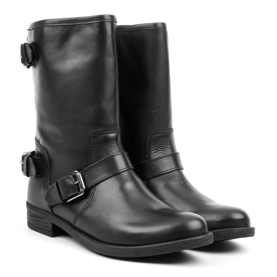 NEW LEVA BOOT STRAP Black Leather