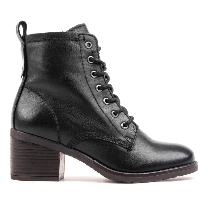 ANNIE ANKLE LACE BOOT Black Mousse Leather