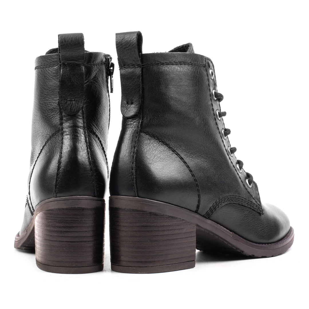 ANNIE ANKLE LACE BOOT Black Mousse Leather