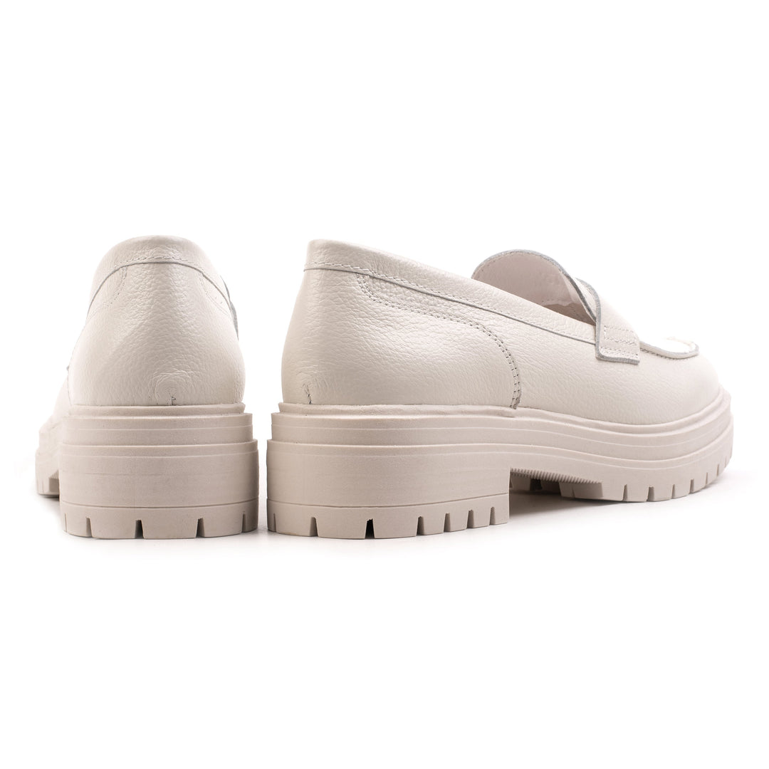 LEYTON LOAFER SADDLE Off White Leather
