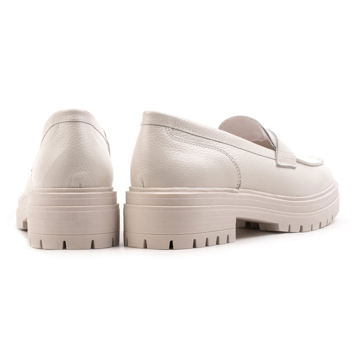 LEYTON LOAFER SADDLE Off White Leather