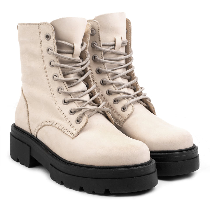 SHARI MID COMBAT Beige Nubuck