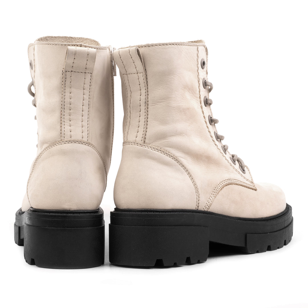 SHARI MID COMBAT Beige Nubuck