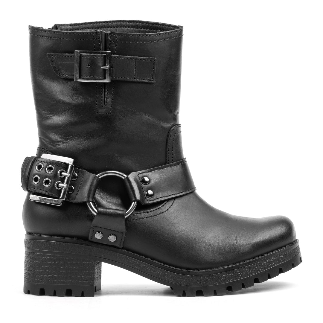 NORA PARIS BIKER BOOT Black Leather