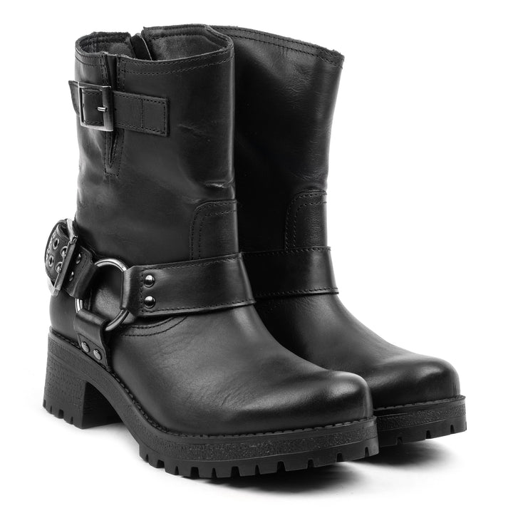 NORA PARIS BIKER BOOT Black Leather