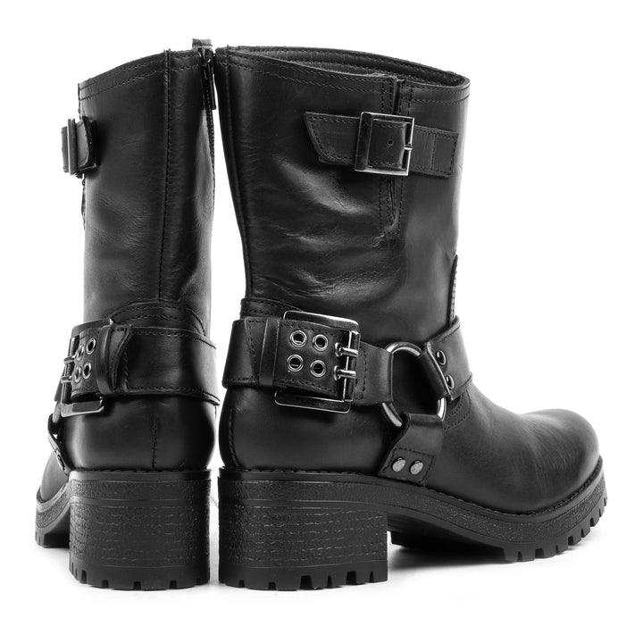 NORA PARIS BIKER BOOT Black Leather