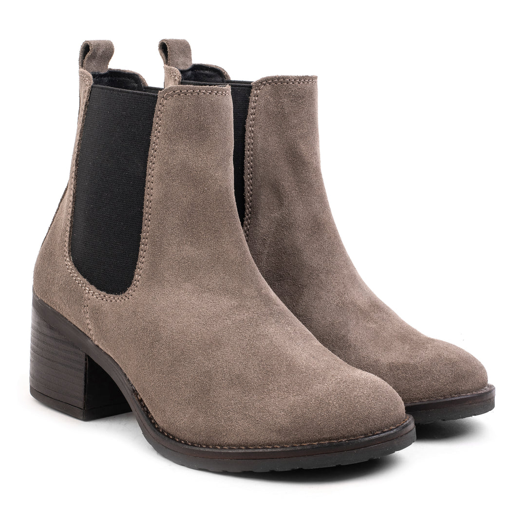 ANNIE CHELSEA Taupe Suede