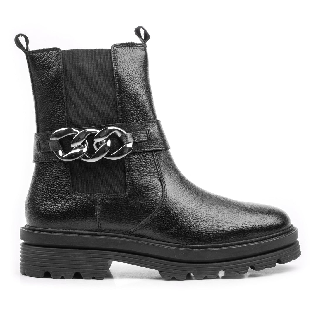 CHELSEA CHAIN BOOT Piele Naturală Neagră