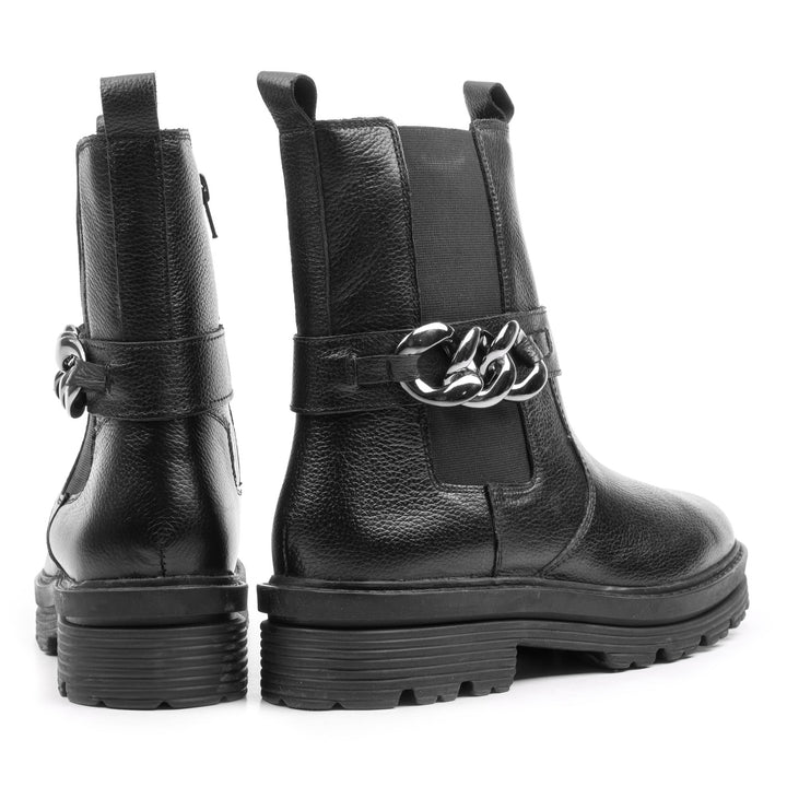 CHELSEA CHAIN BOOT Piele Naturală Neagră