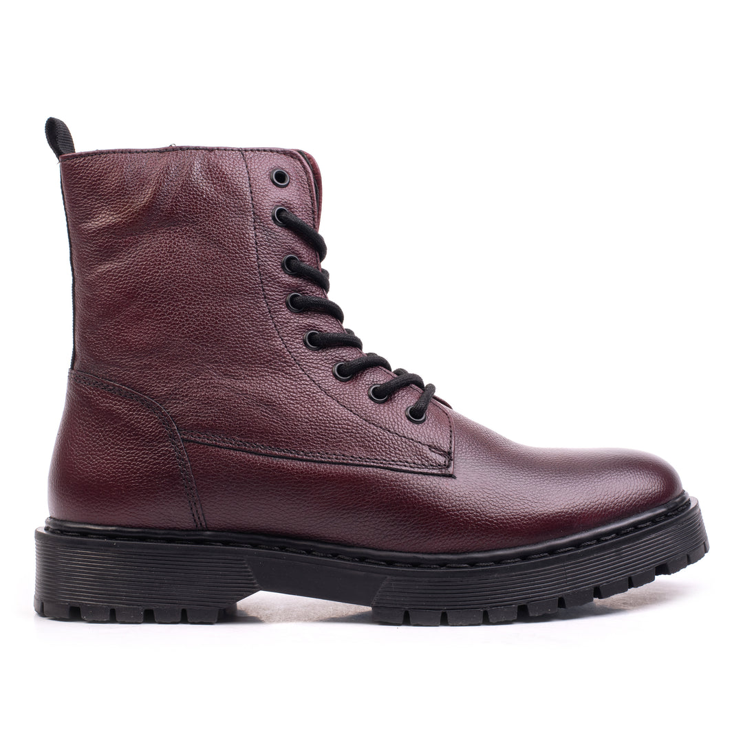 LONDON LACE BOOT Piele Naturală Bordeaux