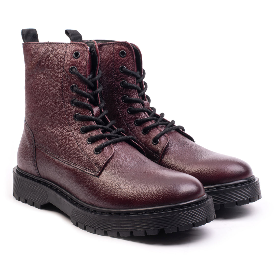 LONDON LACE BOOT Piele Naturală Bordeaux