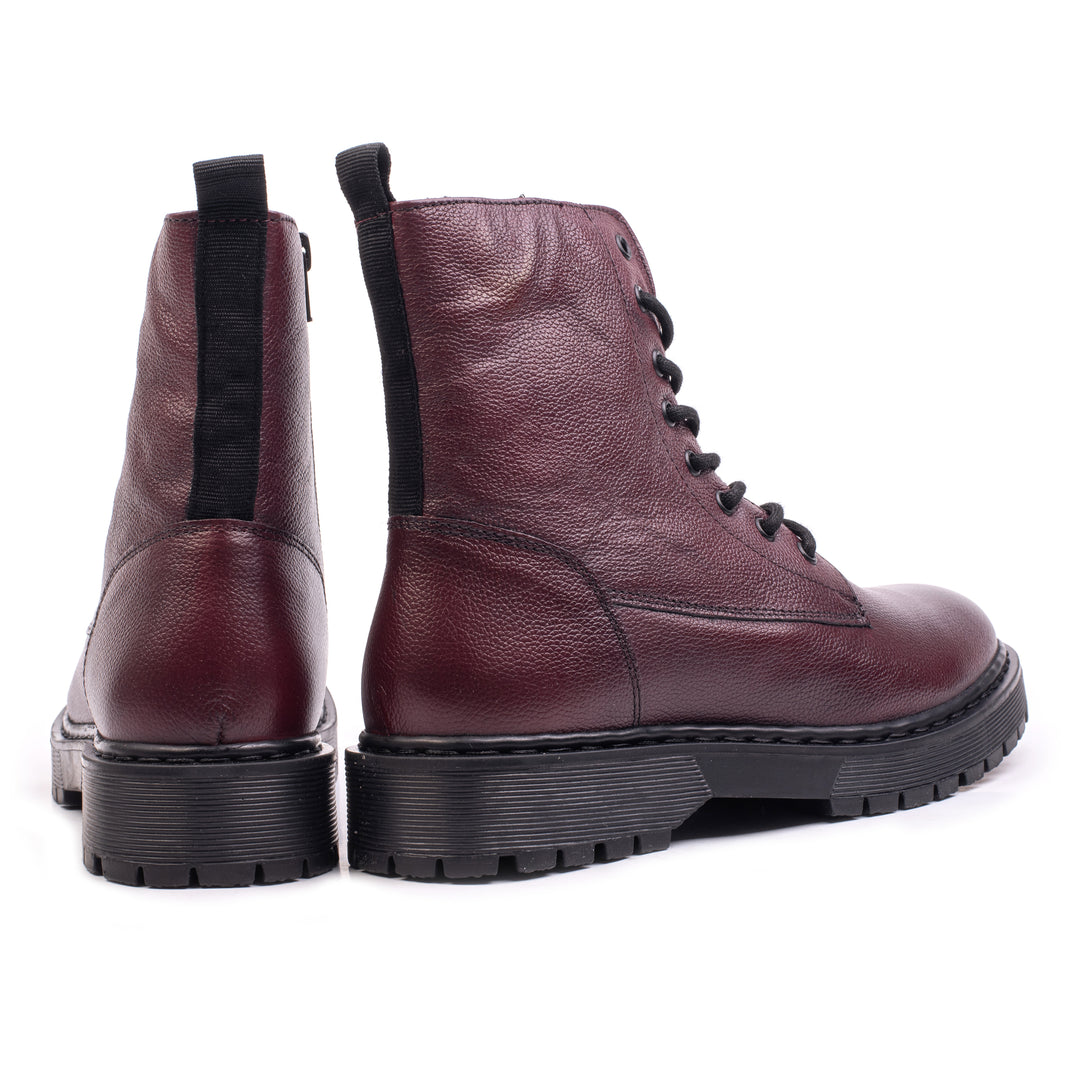 LONDON LACE BOOT Piele Naturală Bordeaux