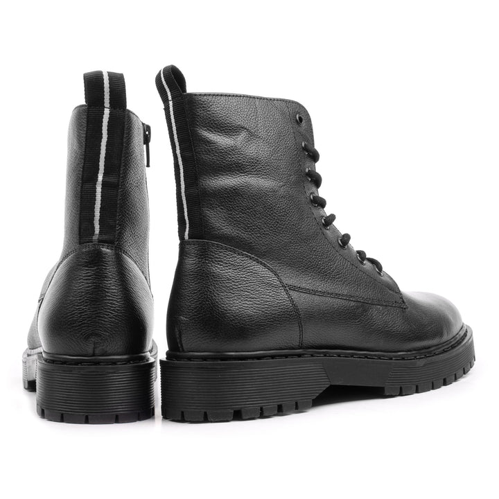 LONDON LACE BOOT Piele Naturală Neagră