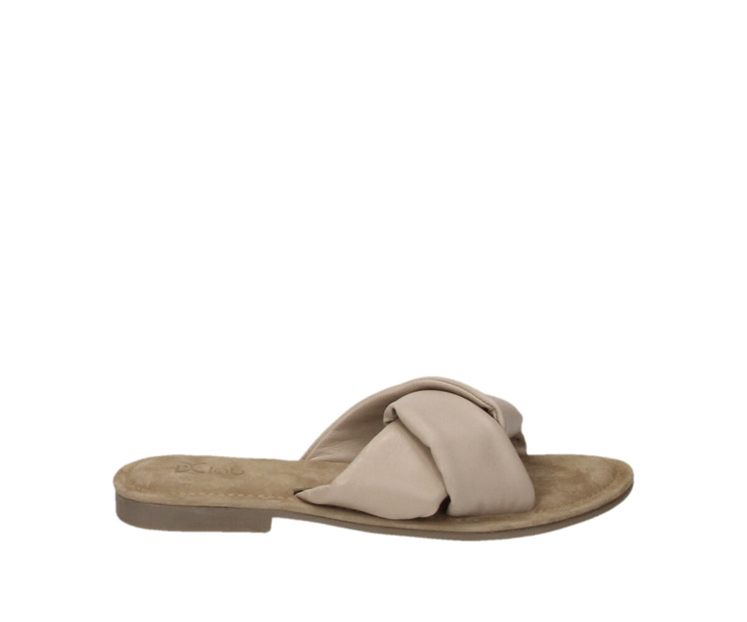 SAND SLIPPER Beige Leather