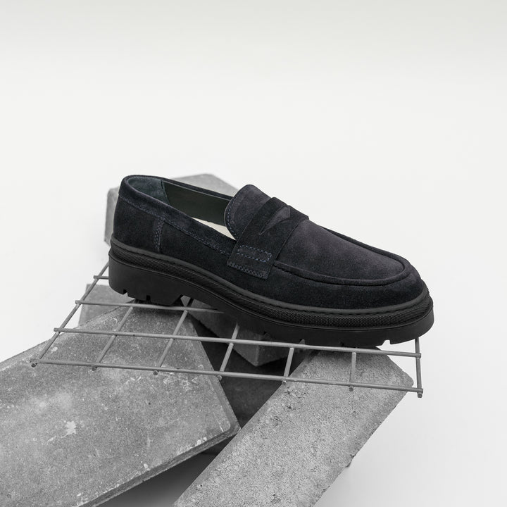 ELON LOAFER Dk Blue Suede