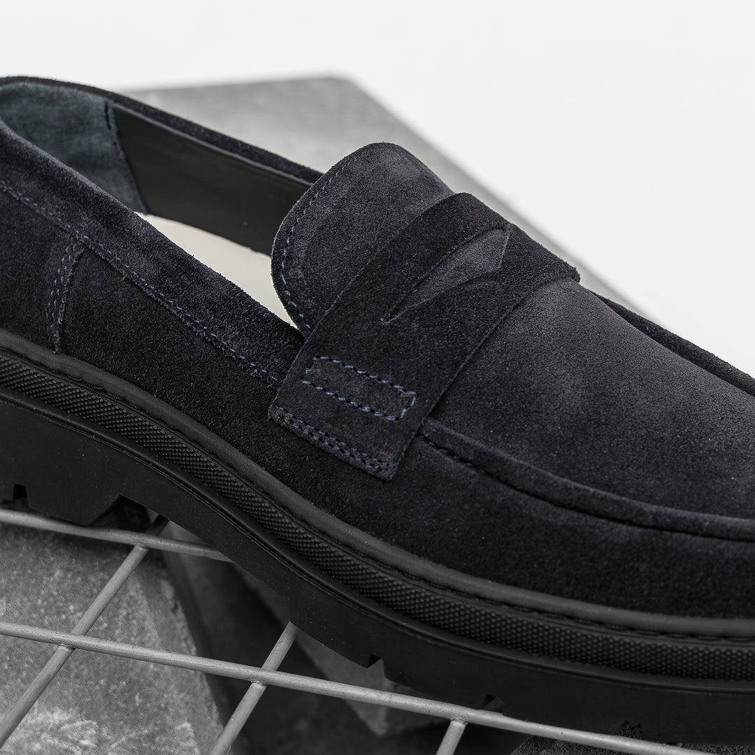 ELON LOAFER Dk Blue Suede