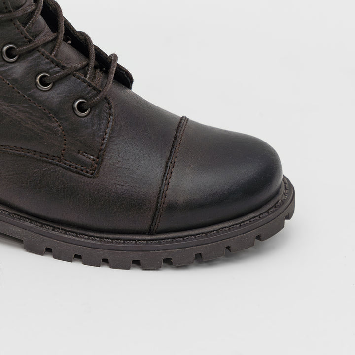 DART LACE UP BOOT Dk Brown Leather