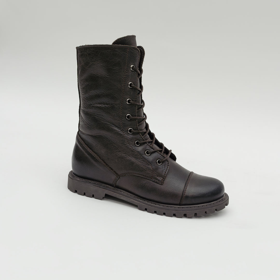 DART LACE UP BOOT Dk Brown Leather