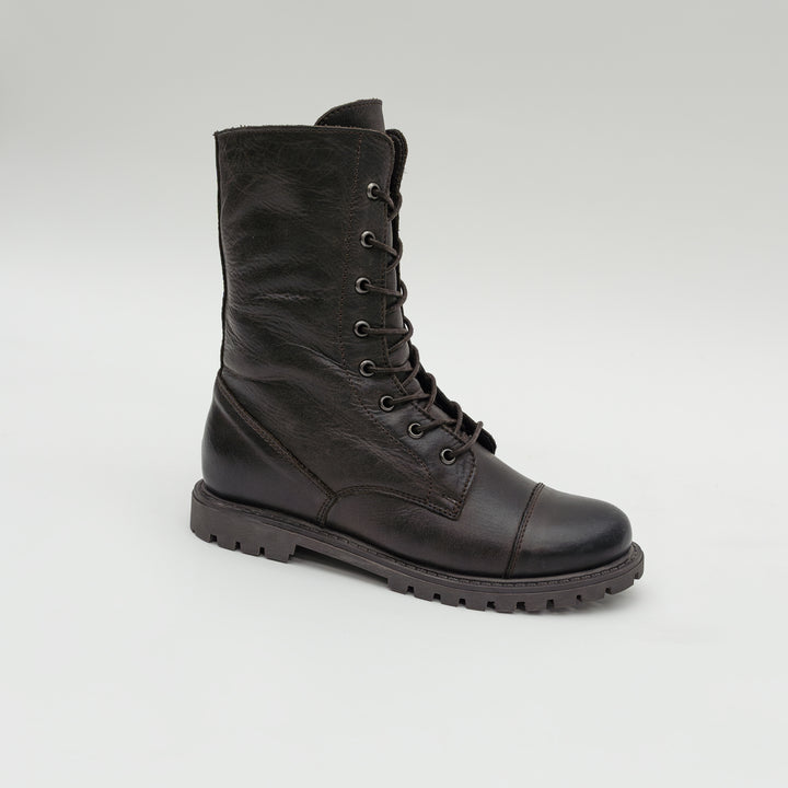 DART LACE UP BOOT Dk Brown Leather