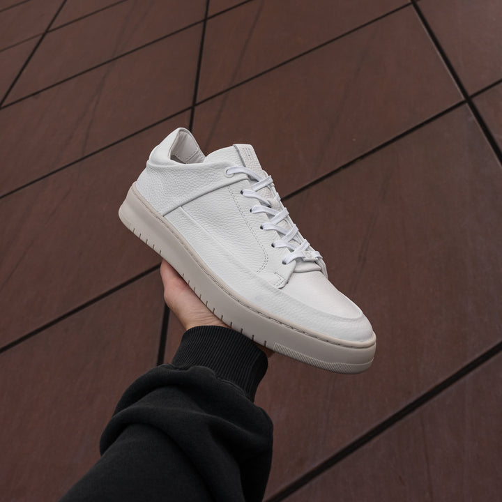 BENNET P4 LOW White Leather Milled OWS