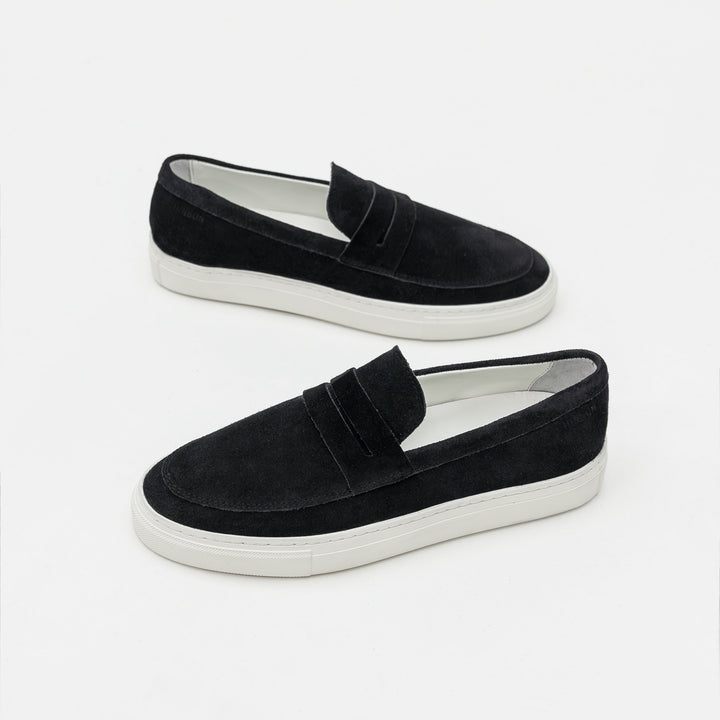 MALTON LOAFER SADDLE Black Suede