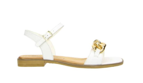 CHAIN SANDAL White Leather