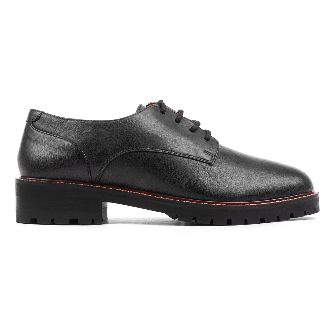 LACE UP SHOES LADIES Black Leather