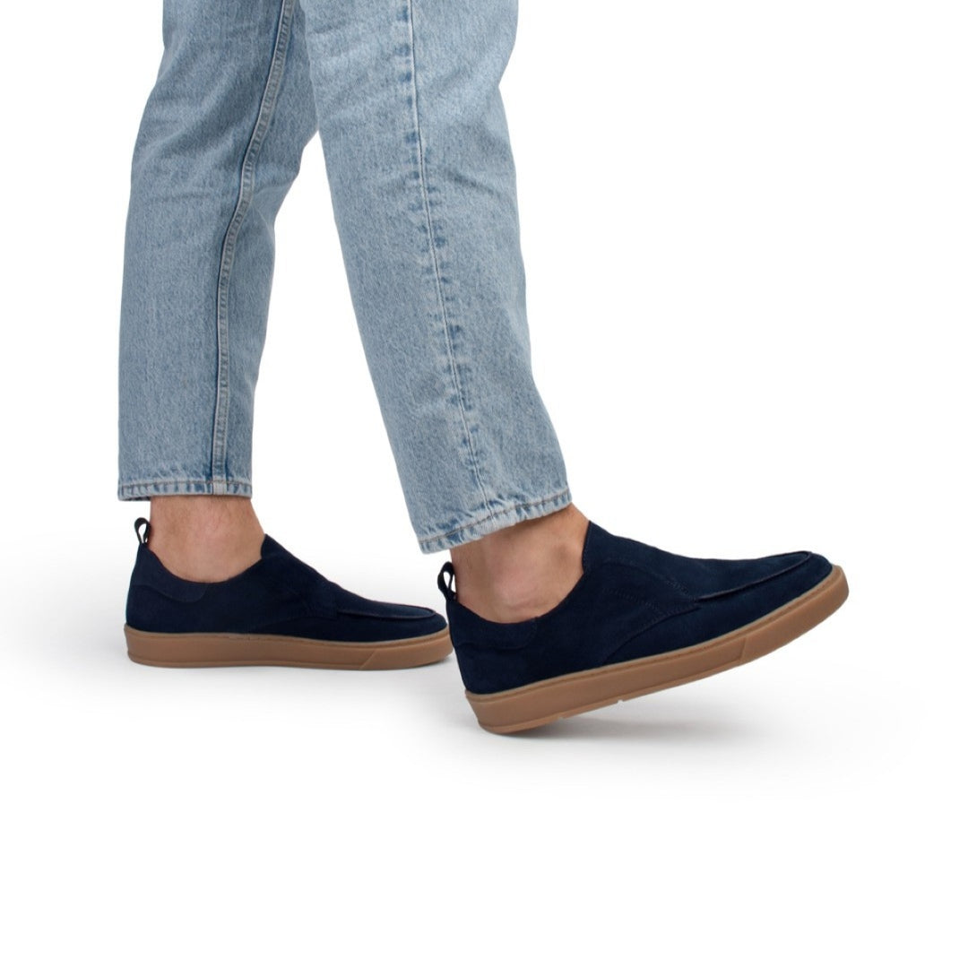 GREGORY MOC SHOES Navy Suede