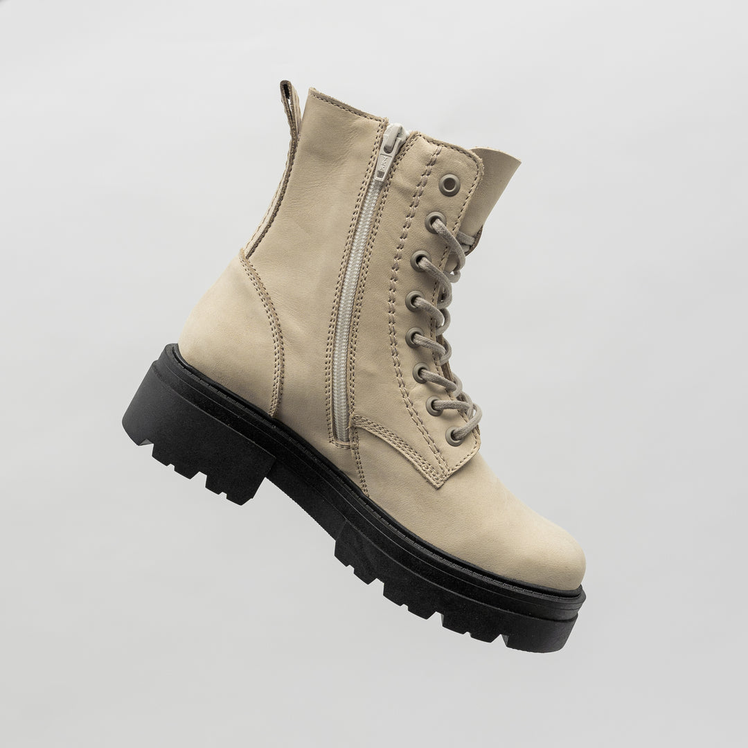 SHARI MID COMBAT Beige Nubuck