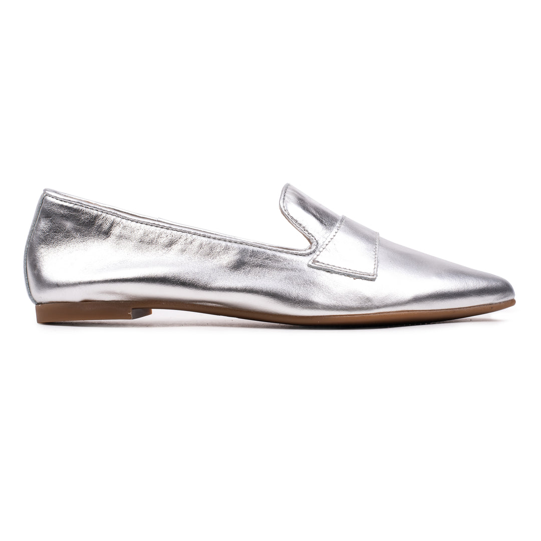 LEONA LOAFER STRAP Silver Leather