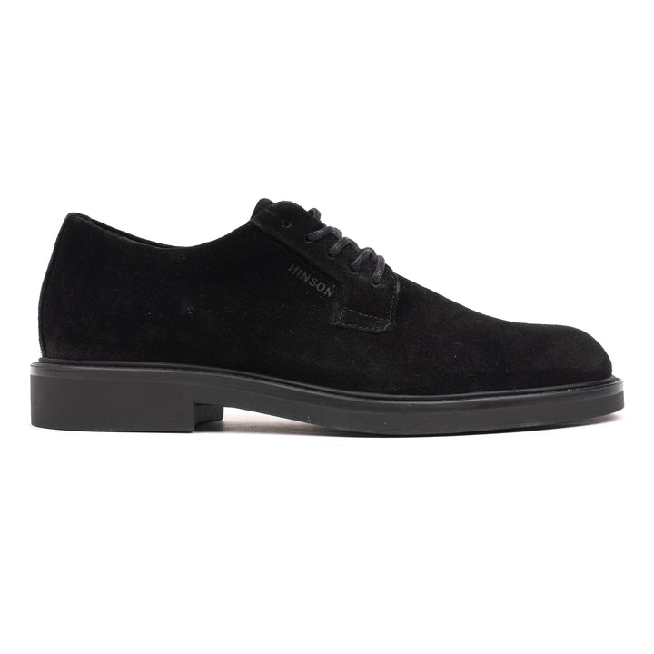 HINSON Pantof Negru | Beatenberg Wessex Derby Black Leather Suede - s