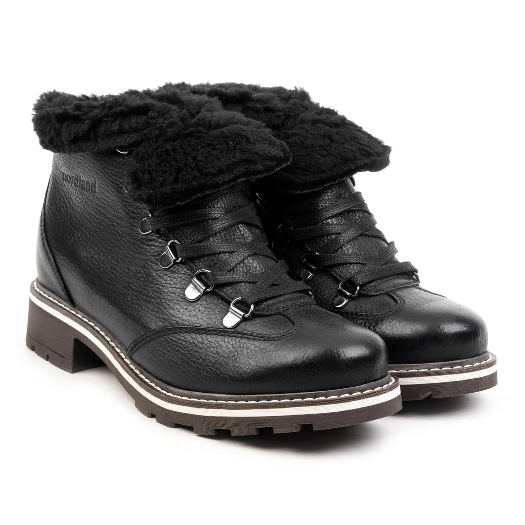 RUBY HIKER Black Leather Milled