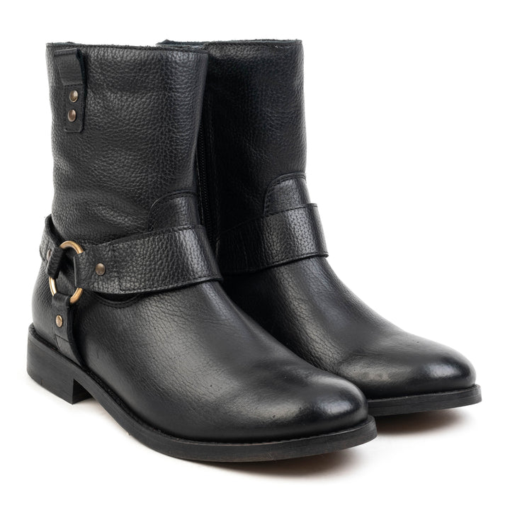 SARTO BOOT Black Leather Milled