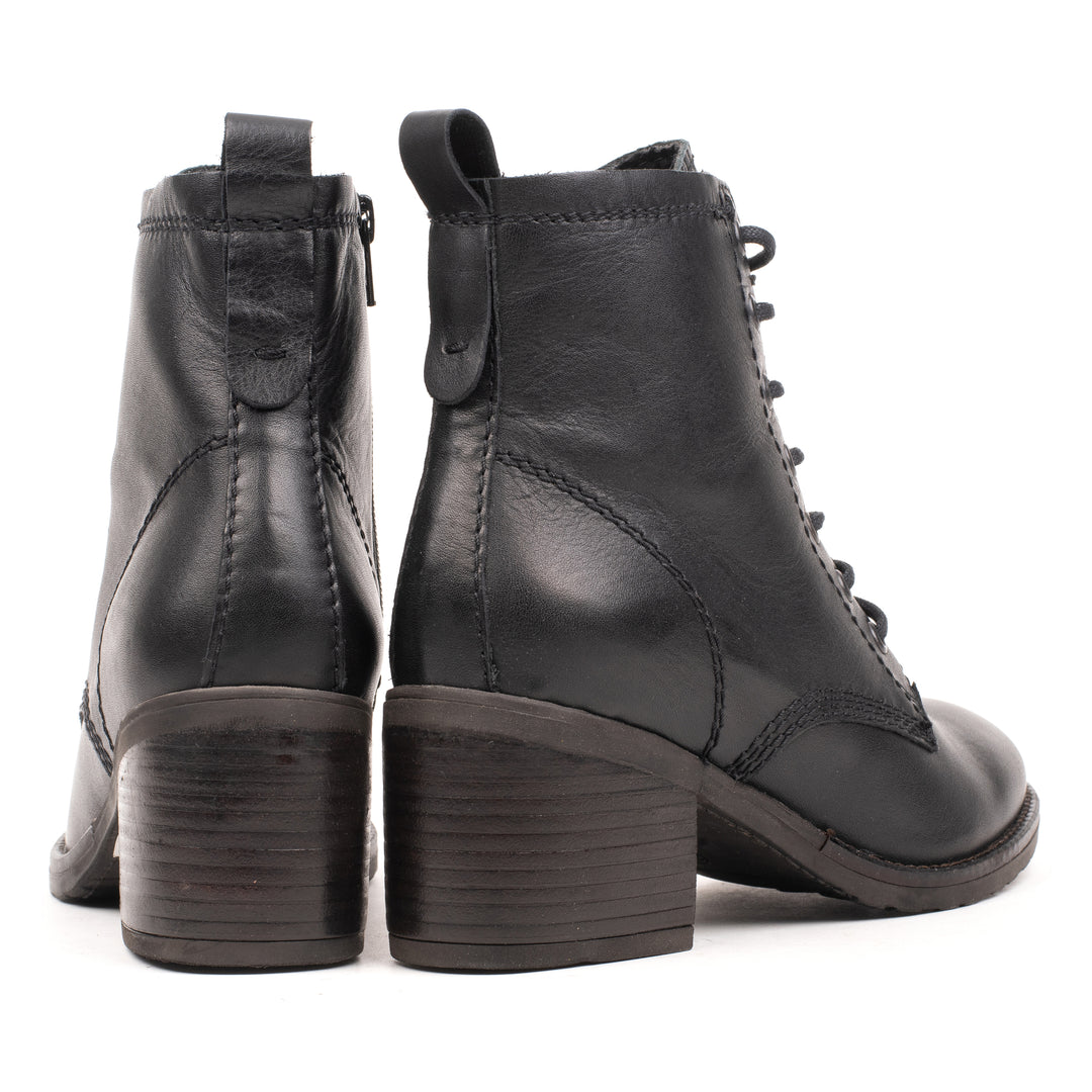 ANNIE ANKLE LACE BOOT Black Leather