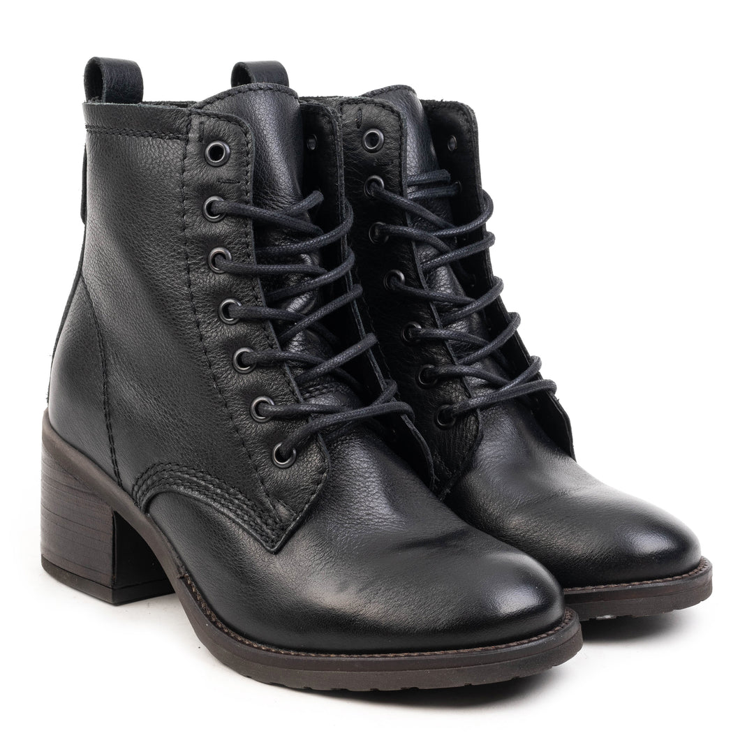 ANNIE ANKLE LACE BOOT Black Leather