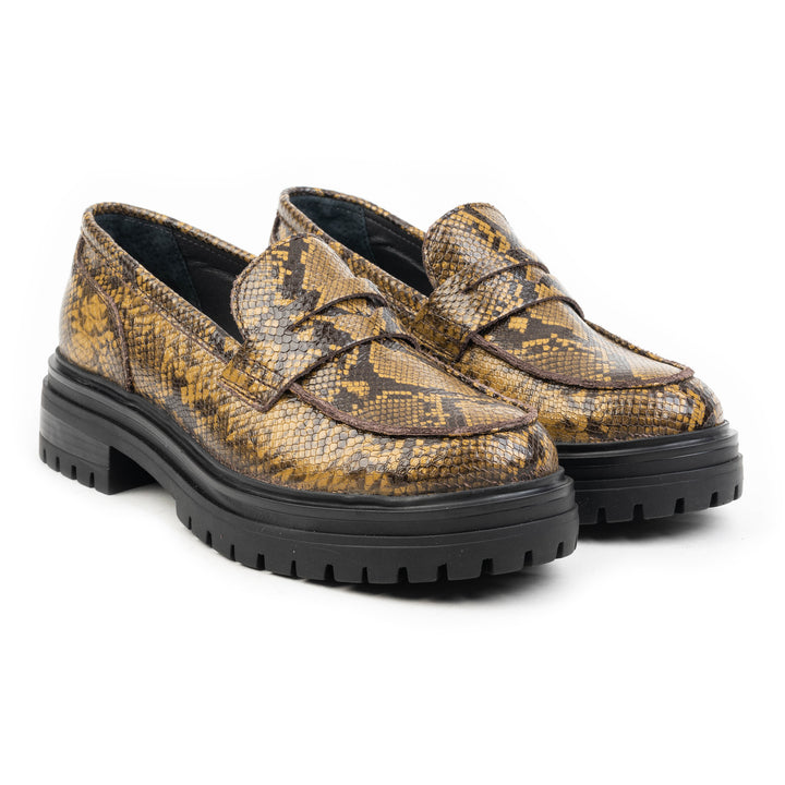 LEYTON LOAFER SADDLE Yellow Snake