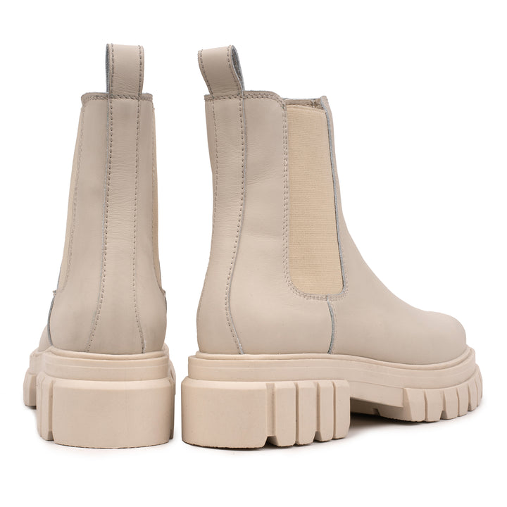 OMNIO Ghete Bej | Loreta Mid Chelsea Ice Leather - b