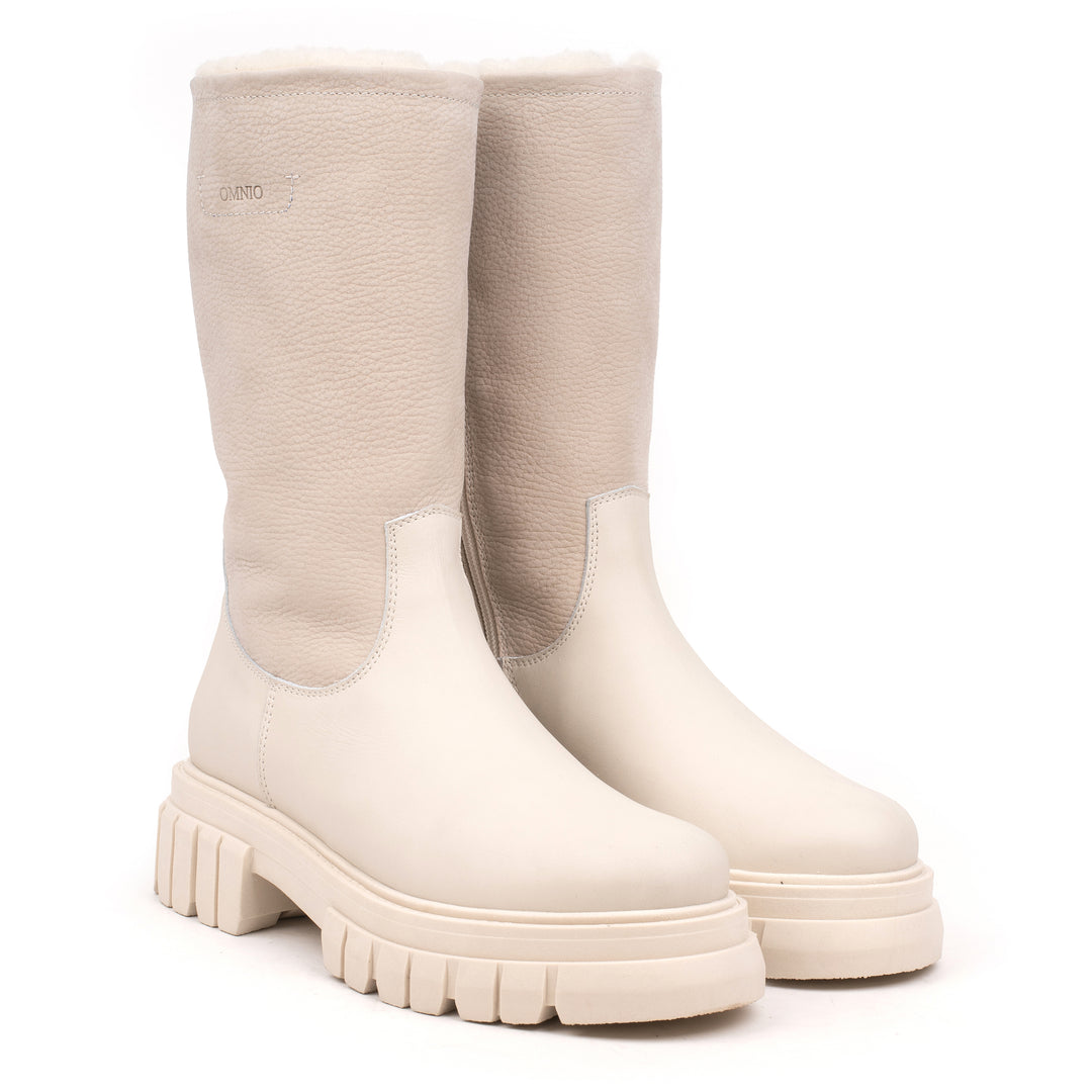 OMNIO Cizme Albe | Loreta Warm Boot Ice Leather - f