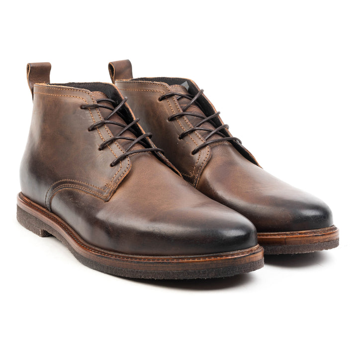 OSVALDO DERBY ANKLE Cognac Leather Pull up