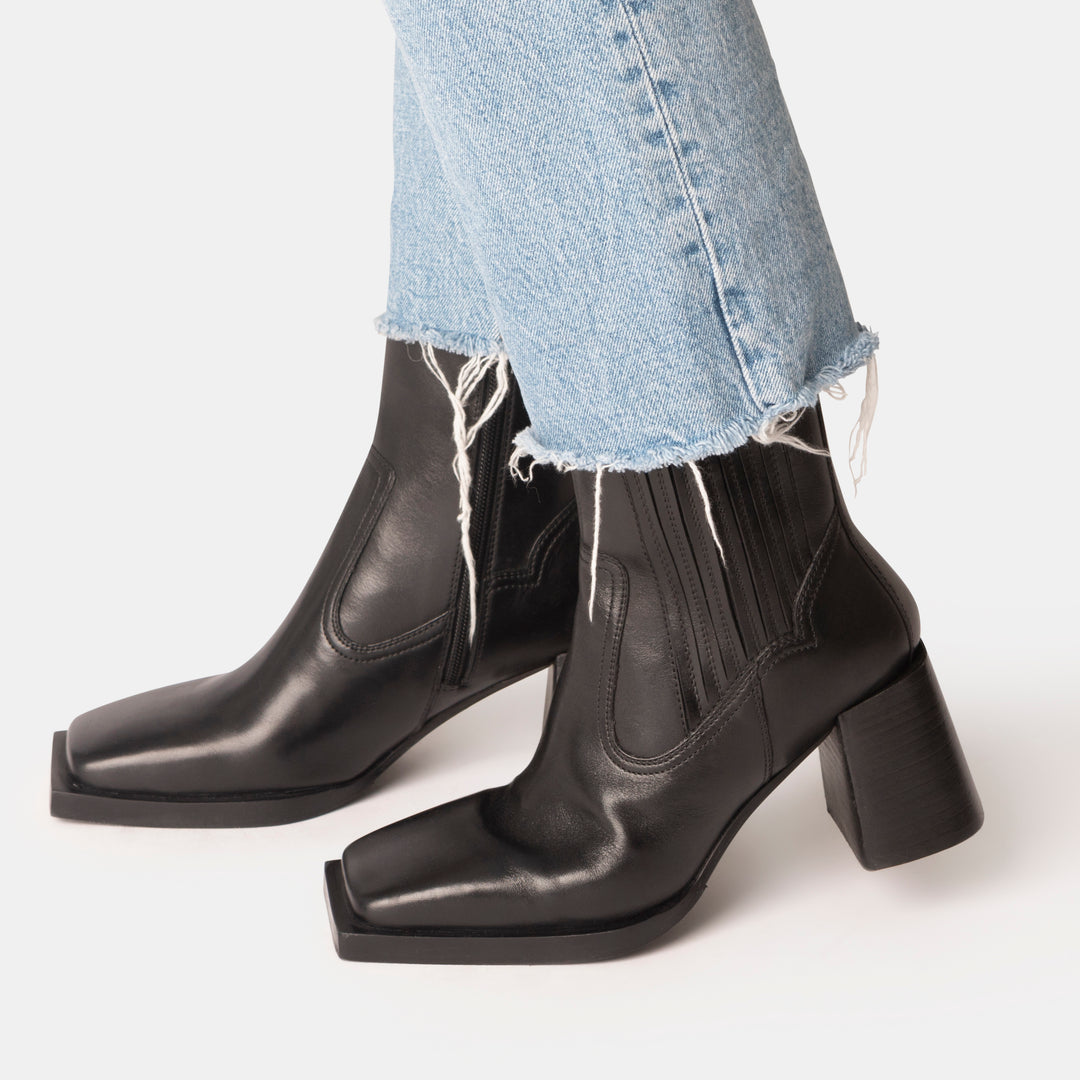 HALLIE LADIES BOOT Black Leather