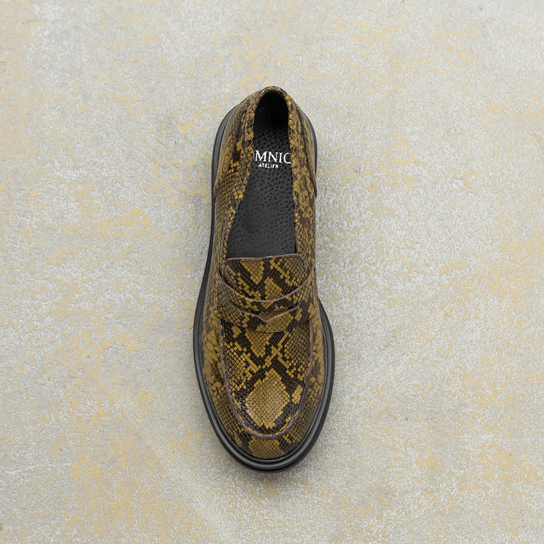 LEYTON LOAFER SADDLE Yellow Snake