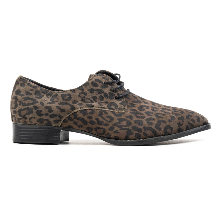 COLLETE LACE UP Olive Leopard Suede
