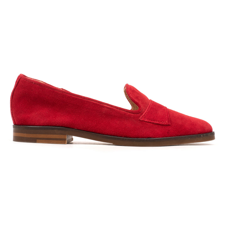 LEONA LOAFER STRAP Red Leather Suede