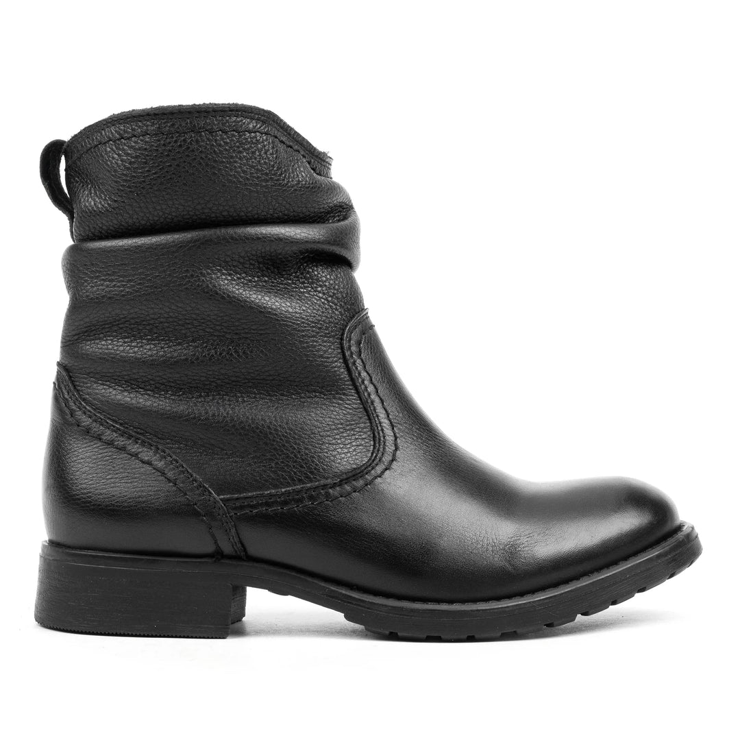 SARAH BOOT Black Leather Milled