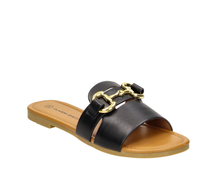 OLIVIA STRAP SLIPPER Black