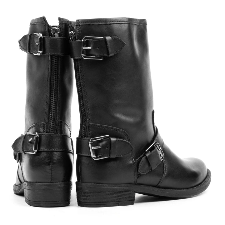 NEW LEVA BOOT STRAP Black Leather