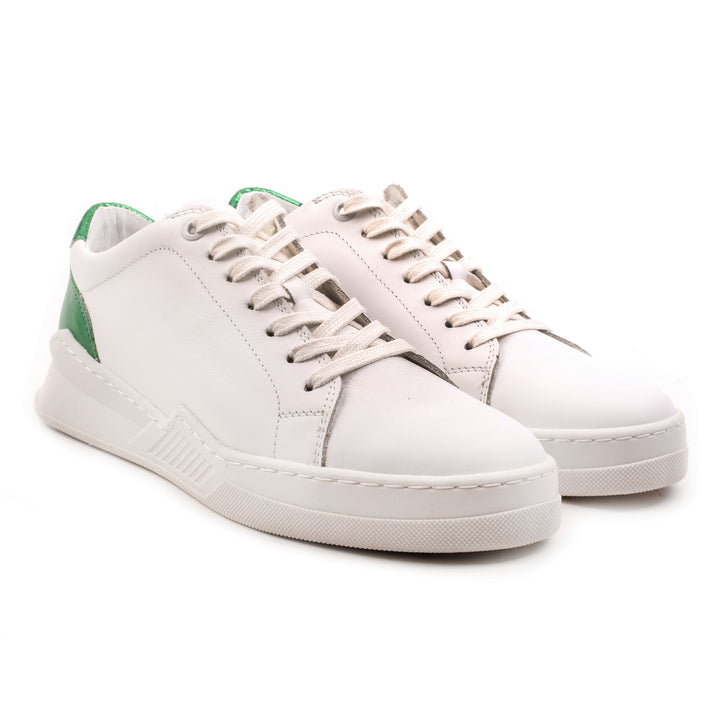 SPENCER CITY White/Green Leather