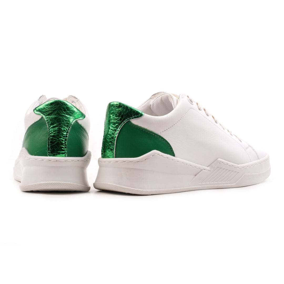 SPENCER CITY White/Green Leather