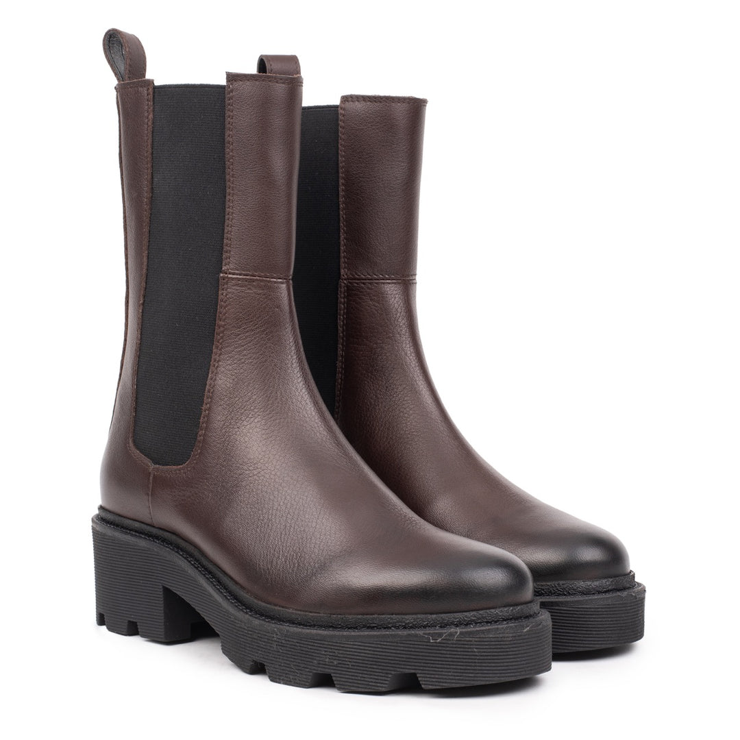 SOBRA HIGH CHELSEA Castagna Leather Milled