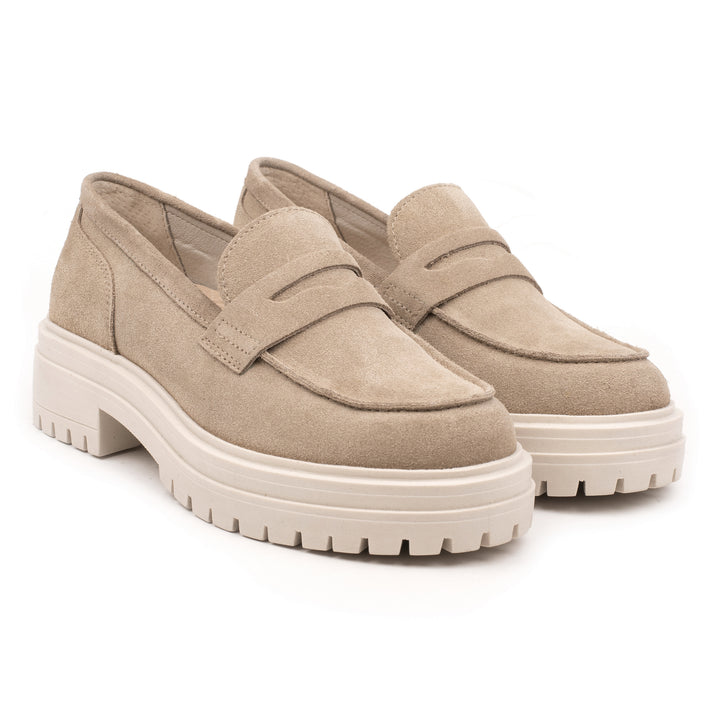 LEYTON LOAFER SADDLE Sand Velours